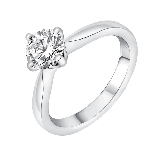 Platinum 0.91ct E VS1 EGL round brilliant cut diamond ring