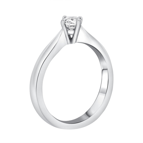 Platinum 0.32ct F VS1 GIA round brilliant cut diamond ring