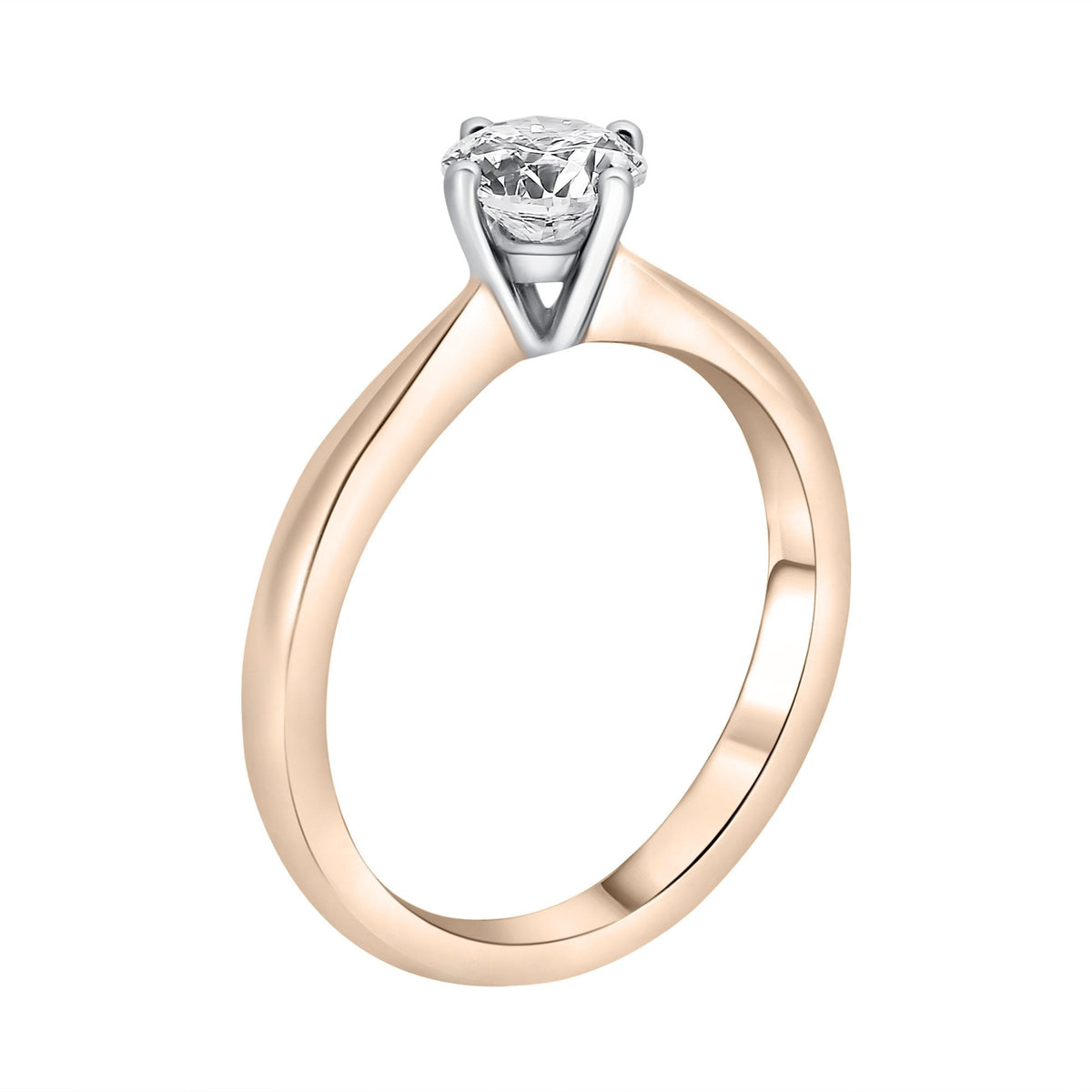 18ct rose gold 0.51ct D SI1 EGL round brilliant diamond ring