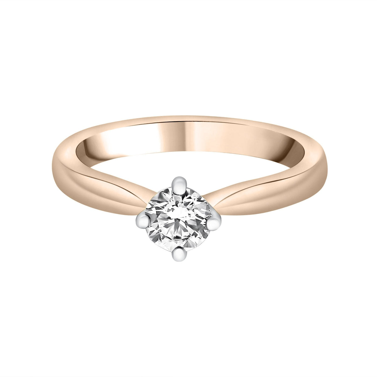 18ct rose gold 0.51ct D SI1 EGL round brilliant diamond ring