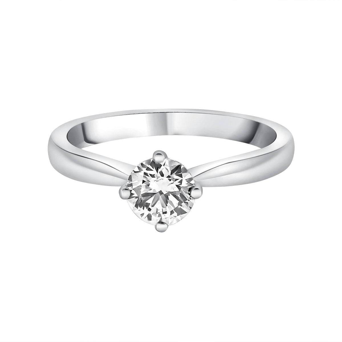 Platinum 0.73ct F VS2 GIA round brilliant cut diamond ring