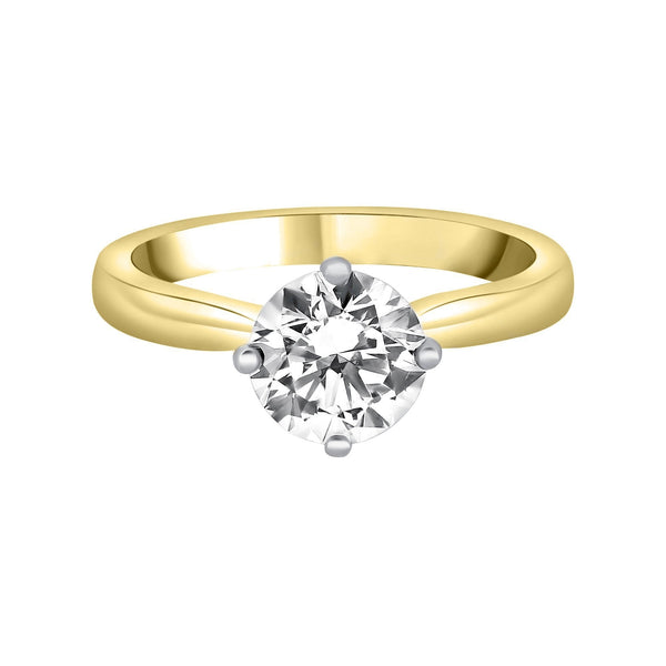 18ct yellow gold 1.21ct F SI1 GIA round brilliant diamond ring