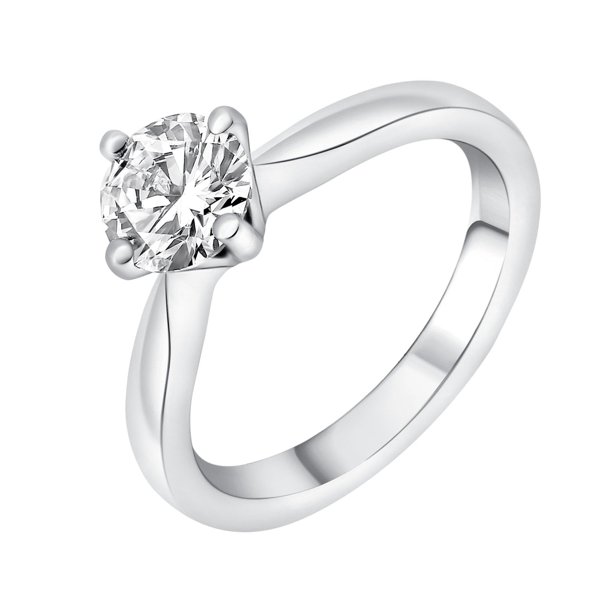 Platinum 1.00ct G SI1 GIA round brilliant cut diamond ring