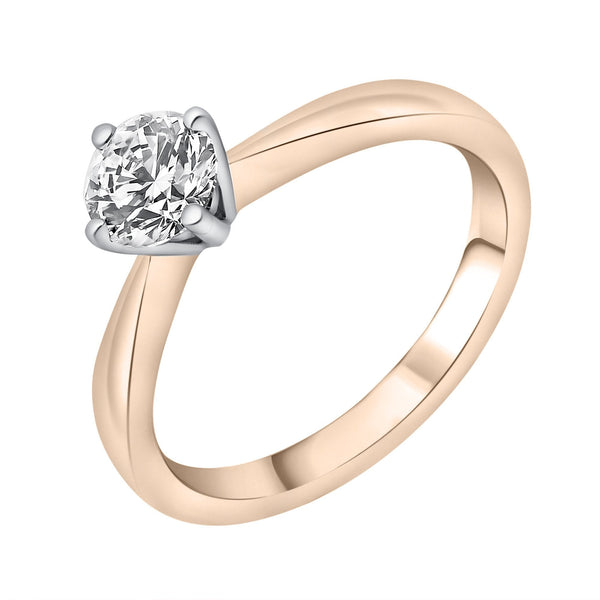 18ct rose gold 0.70ct D VS2 GIA round brilliant cut diamond ring