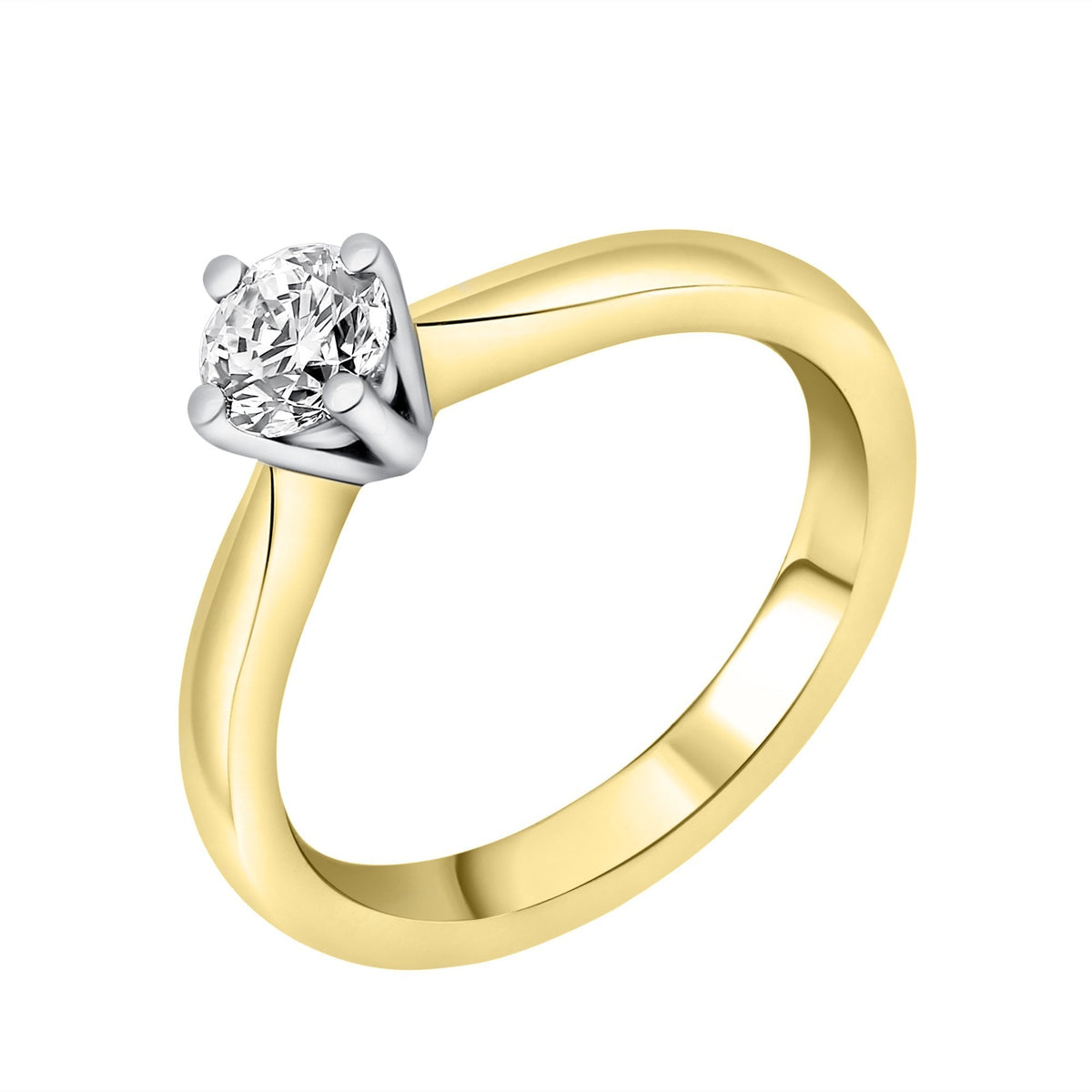 18ct Yellow Gold 0.45ct D Vs2 Gia Round Brilliant Diamond Ring