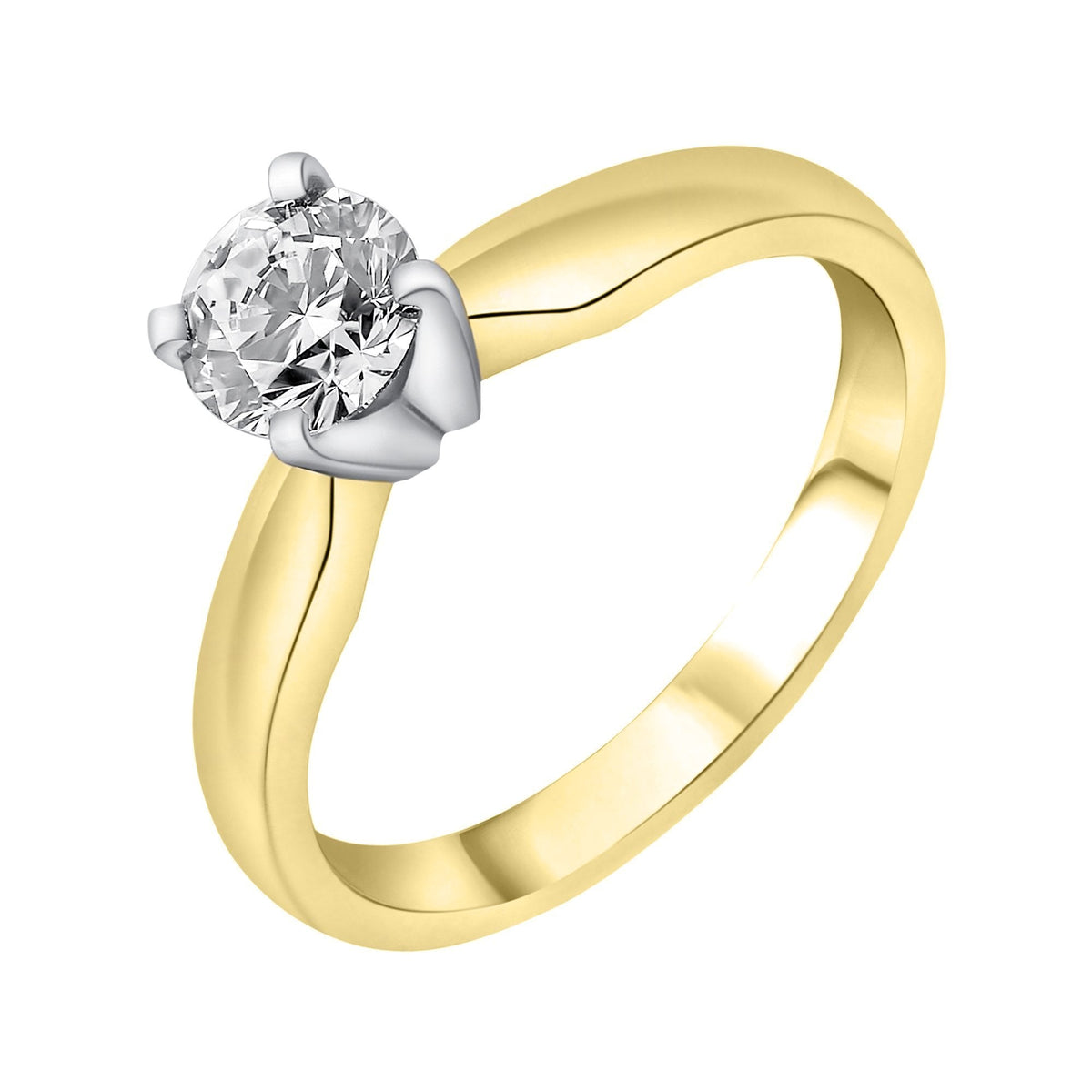 18ct yellow gold 0.71ct F VS2 GIA round brilliant diamond ring
