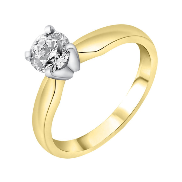 18ct yellow gold 0.71ct F VS2 GIA round brilliant diamond ring