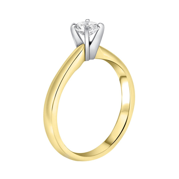 18ct yellow gold 0.71ct F VS2 GIA round brilliant diamond ring