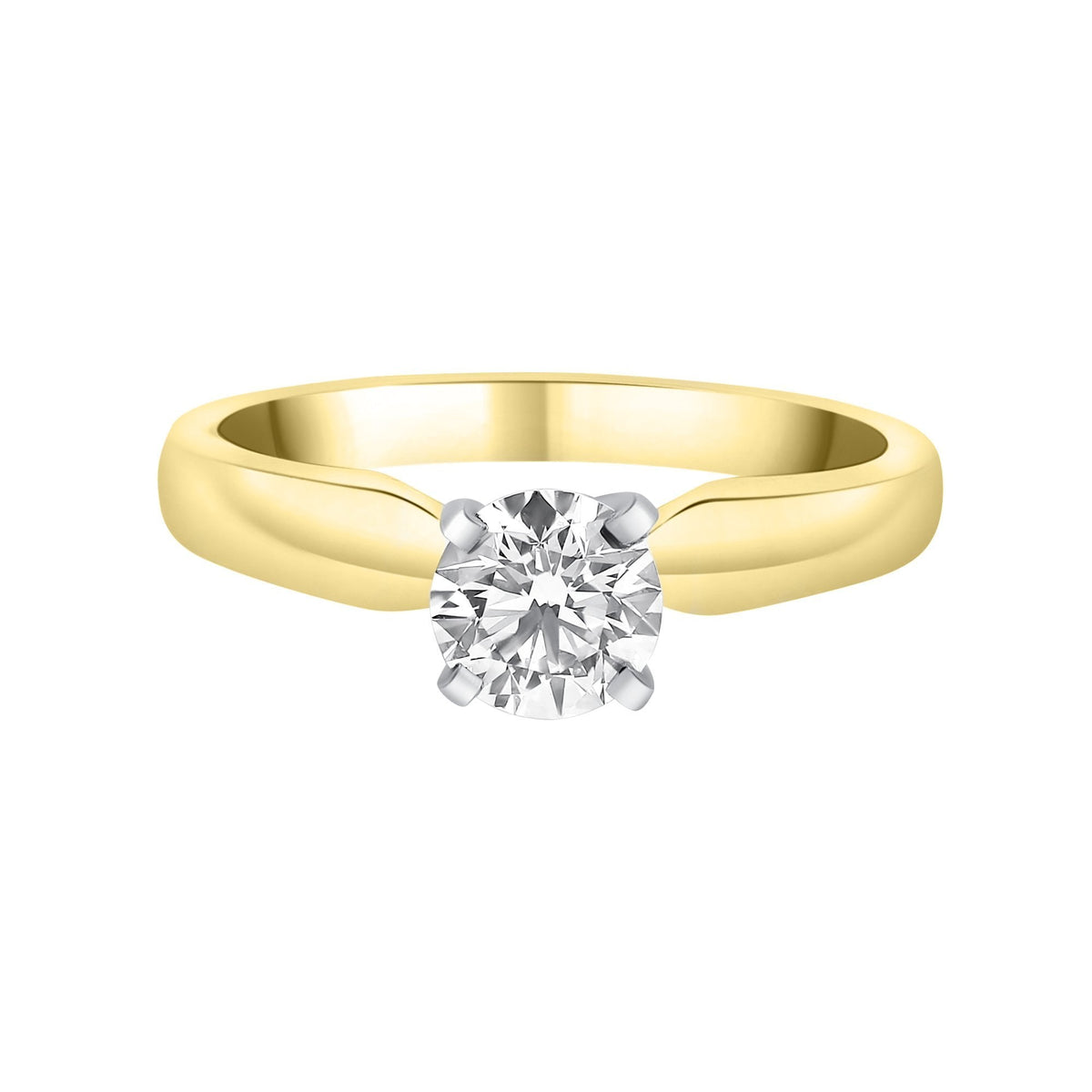 18ct yellow gold 0.71ct F VS2 GIA round brilliant diamond ring