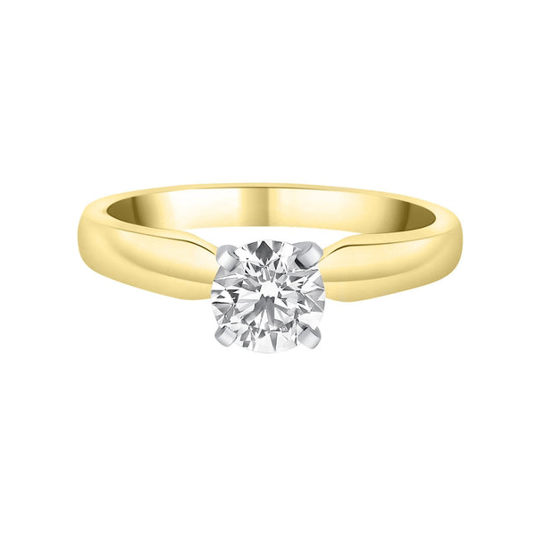 18ct yellow gold 0.71ct F VS2 GIA round brilliant diamond ring