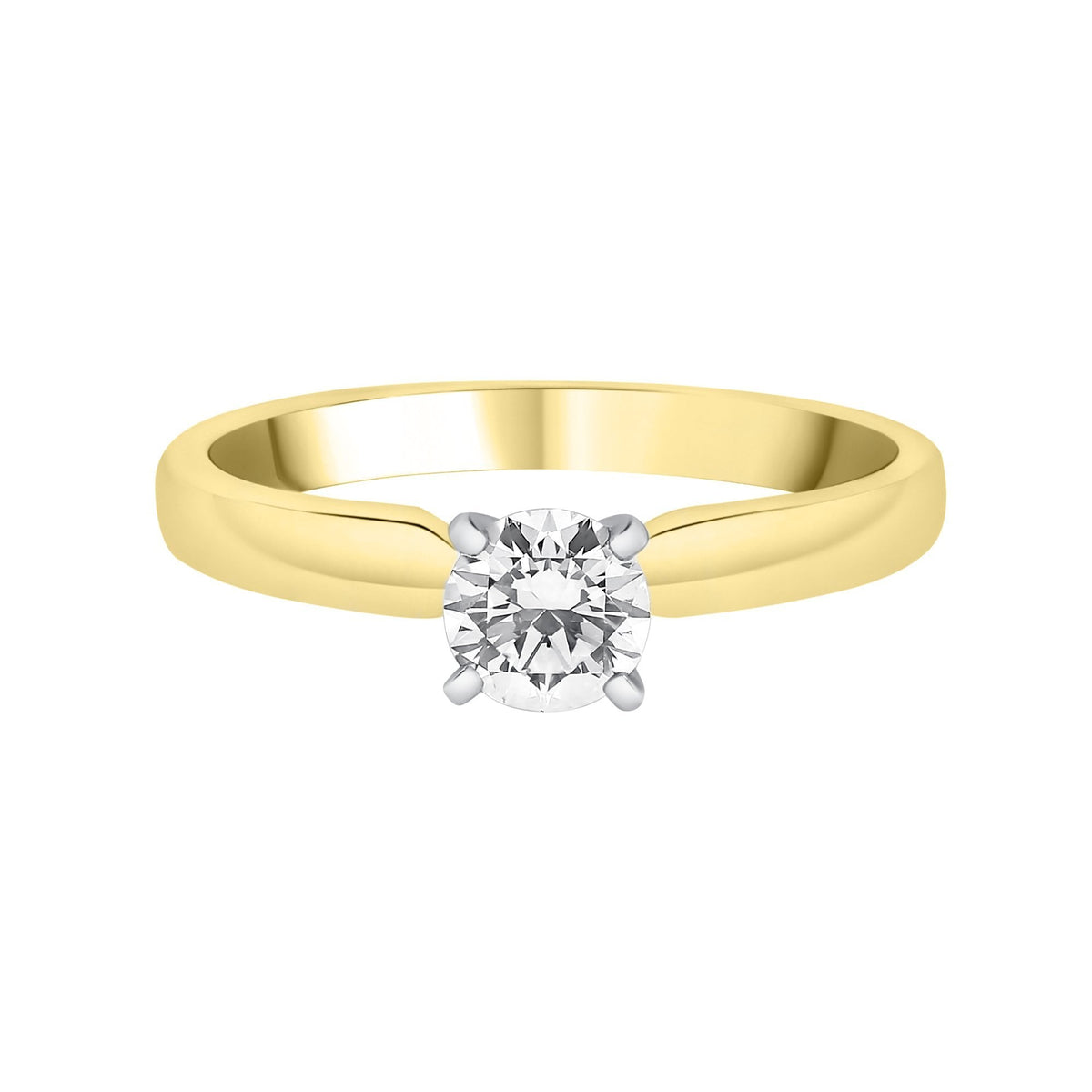 18ct yellow gold 0.60ct E VS2 GIA round brilliant diamond ring