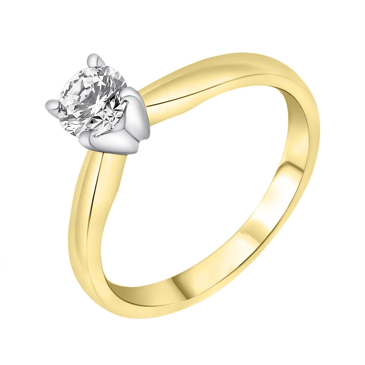 18ct yellow gold 0.50ct E VS2 EGL round brilliant diamond ring