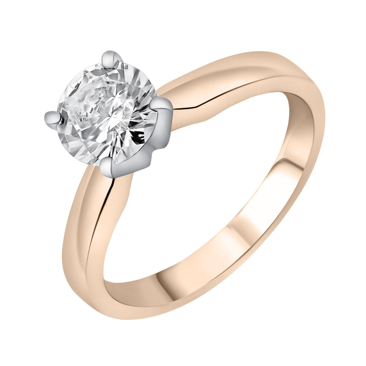 18ct rose gold 1.01ct G VS2 IGL round brilliant cut diamond ring
