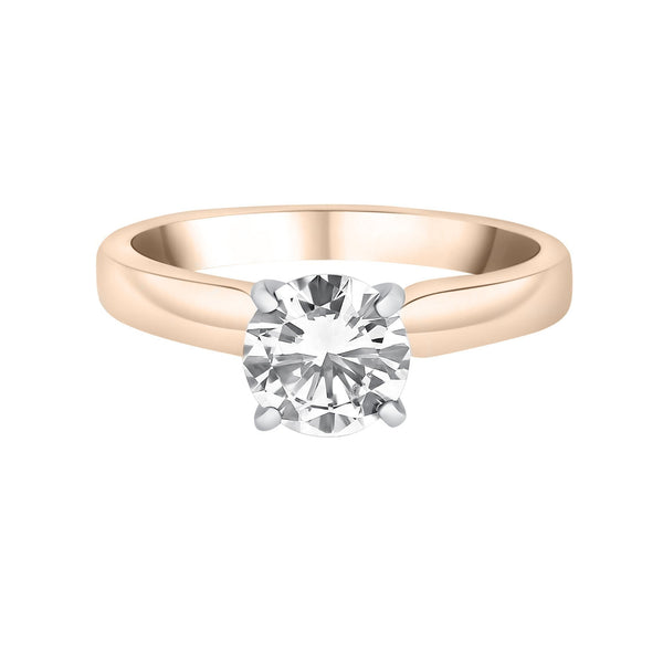 18ct rose gold 1.01ct G VS2 IGL round brilliant cut diamond ring