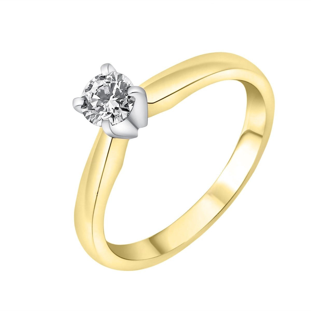 18ct yellow gold 0.30ct E VS1 GIA round brilliant diamond ring