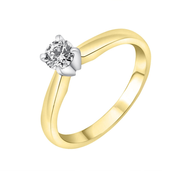 18ct yellow gold 0.30ct E VS1 GIA round brilliant diamond ring