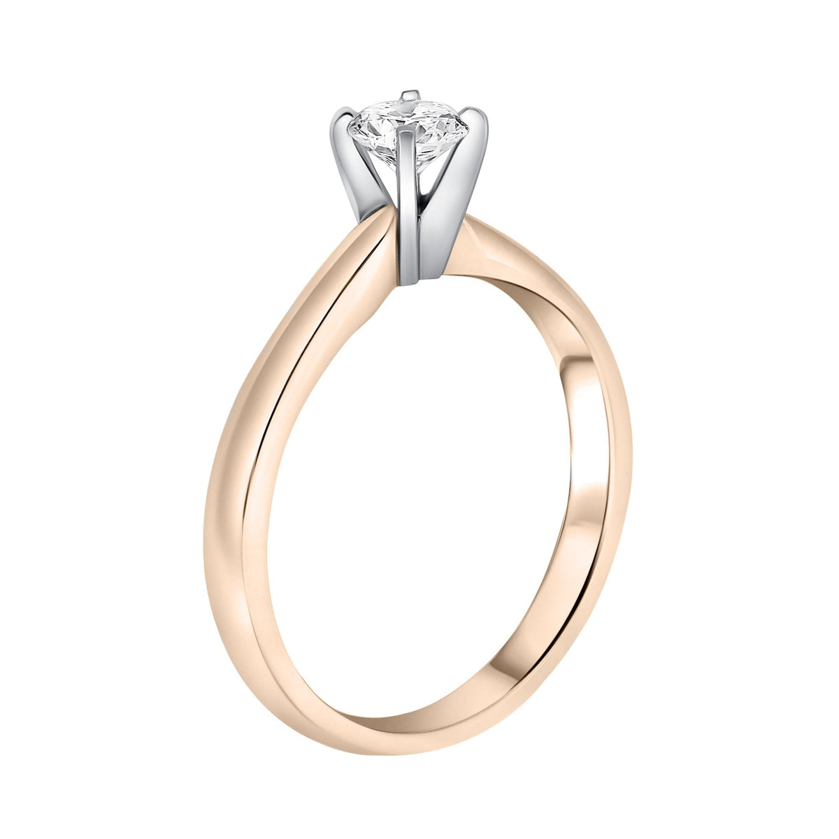 18ct rose gold 0.51ct round brilliant cut diamond ring