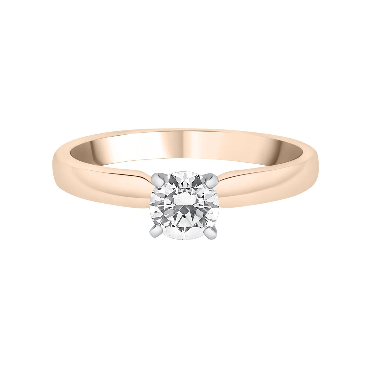 18ct rose gold 0.51ct round brilliant cut diamond ring