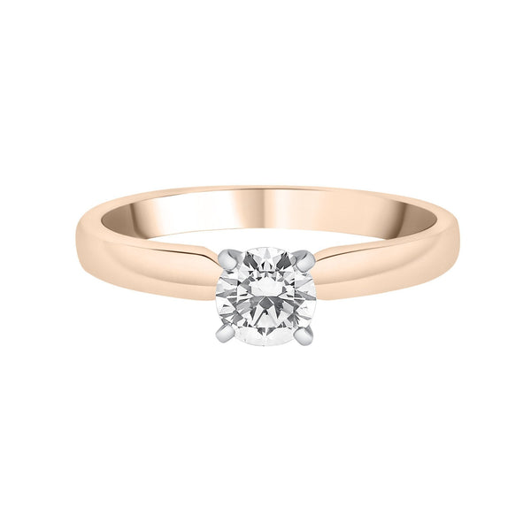 18ct rose gold 0.51ct round brilliant cut diamond ring