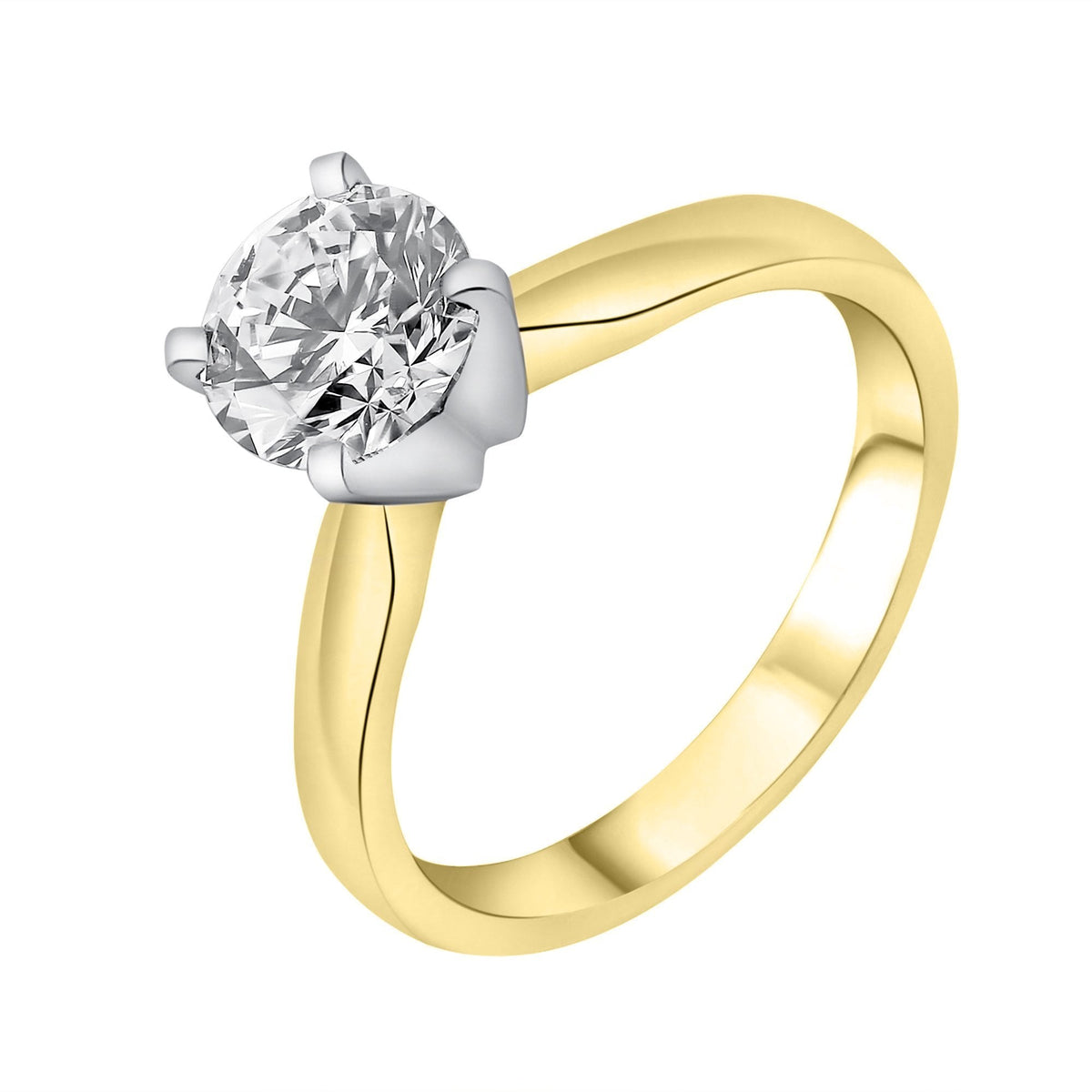 18ct yellow gold 1.40ct round brilliant cut diamond ring