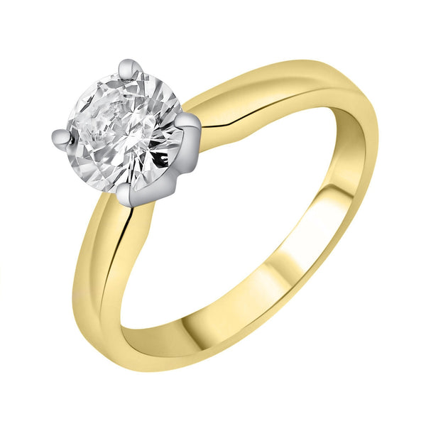 18ct yellow gold 1.05ct I SI1 GIA round brilliant diamond ring