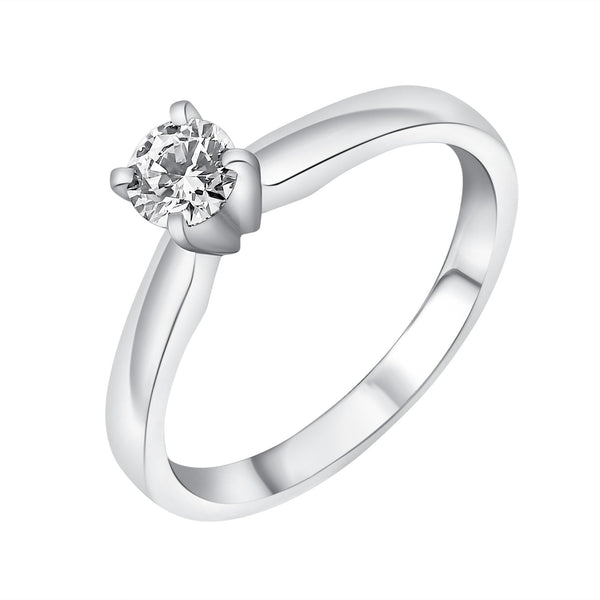 Platinum 0.30ct E VS2 GIA round brilliant cut diamond ring