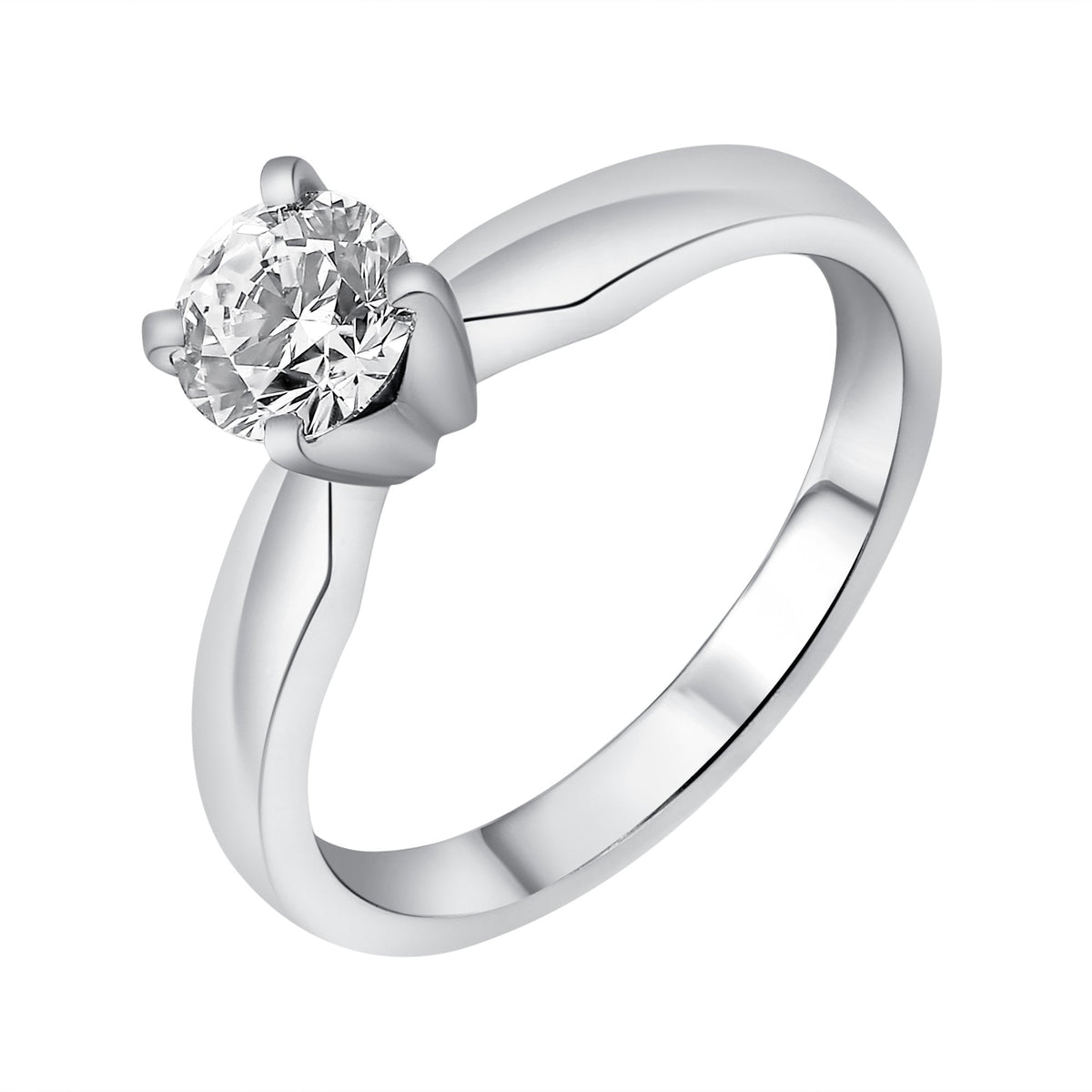 Platinum 0.72ct E VS2 GIA round brilliant cut diamond ring