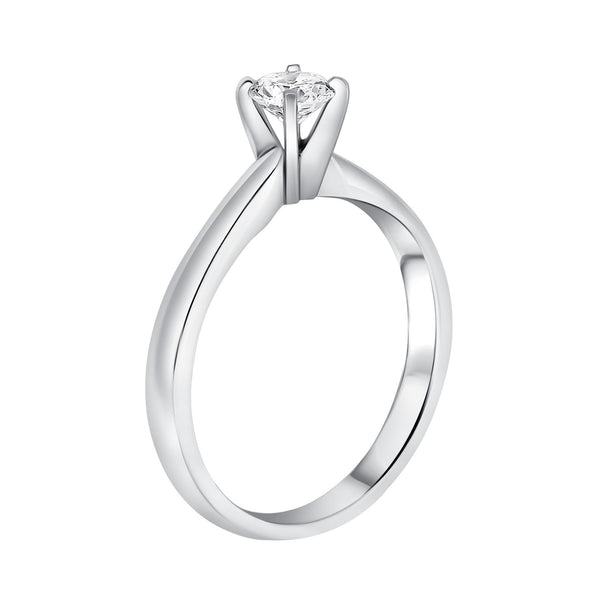 Platinum 0.70ct F VS2 GIA round brilliant cut diamond ring