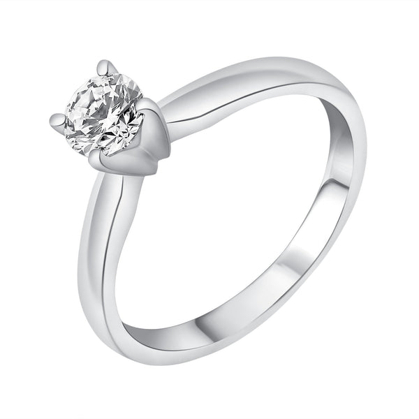 Platinum 0.60ct E VS2 EGL round brilliant cut diamond ring