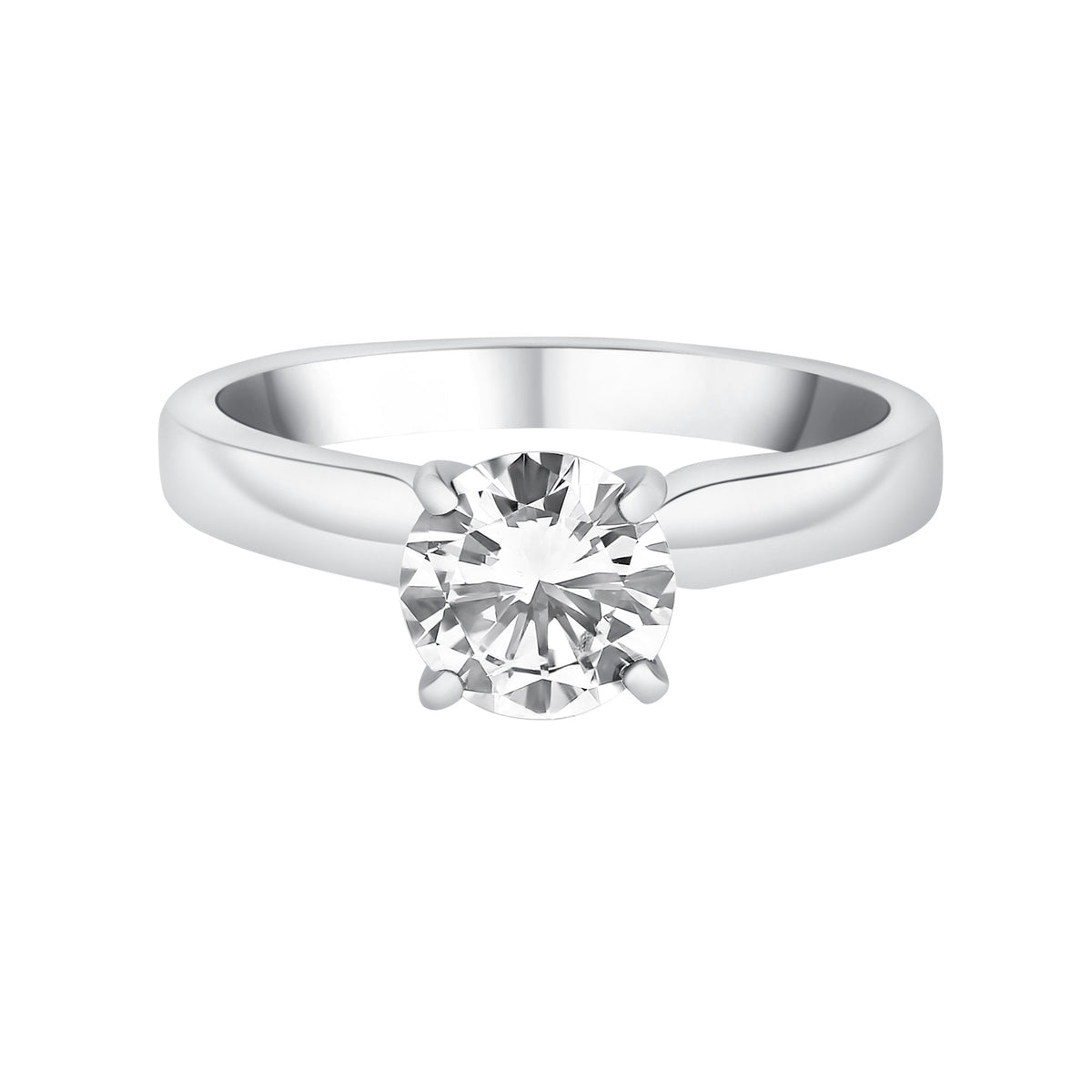 Platinum 1.00ct F VS2 IGL round brilliant cut diamond ring