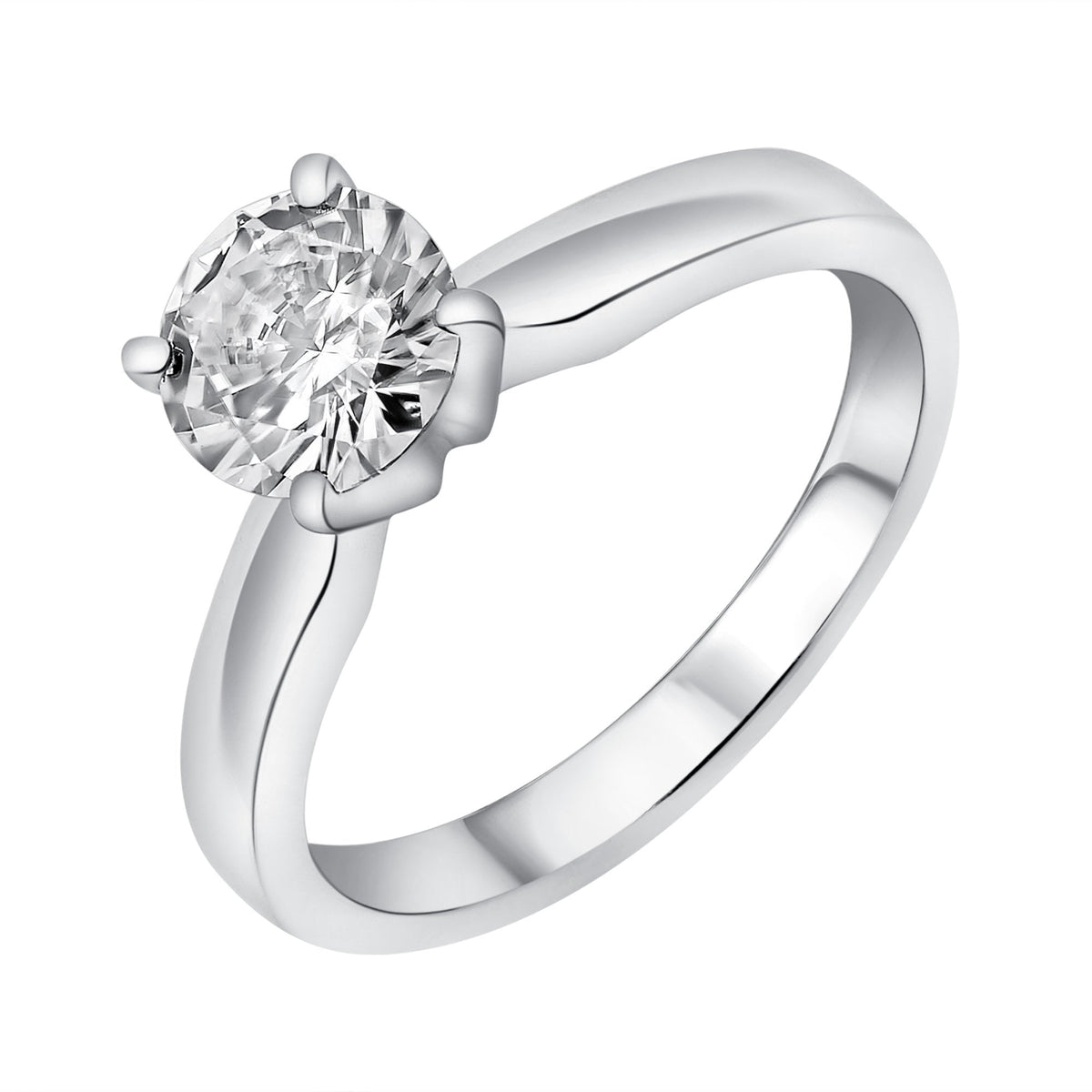 Platinum 1.00ct D SI1 GIA round brilliant cut diamond ring
