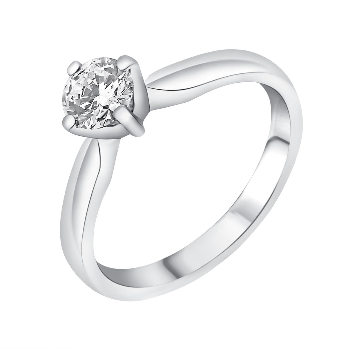 Platinum 0.50ct D SI1 EGL round brilliant cut diamond ring