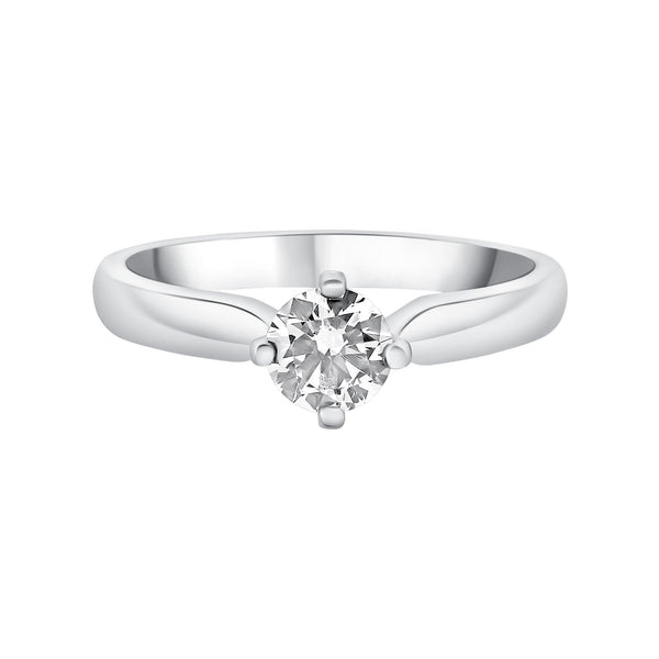 Platinum 0.50ct D SI1 EGL round brilliant cut diamond ring