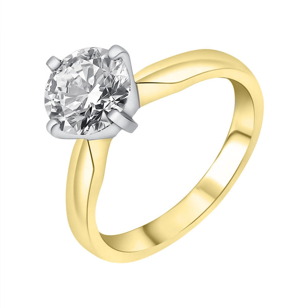 18ct yellow gold 1.50ct H VS2 GIA round brilliant diamond ring