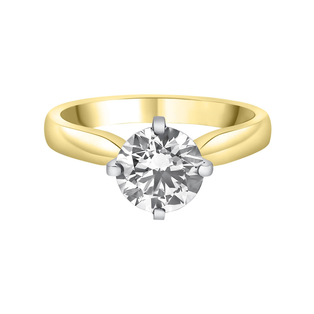 18ct yellow gold 1.50ct H VS2 GIA round brilliant diamond ring