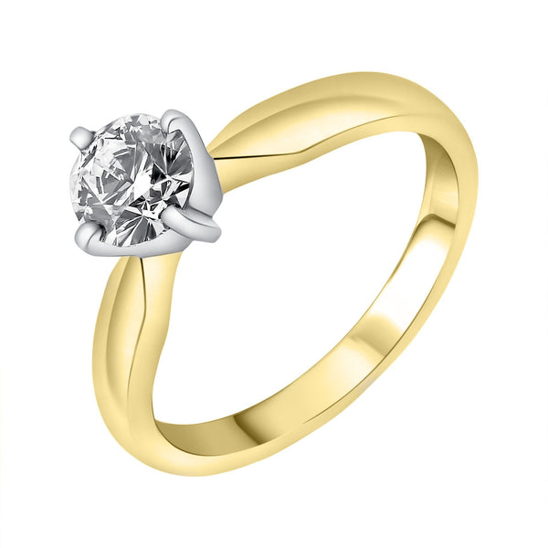 18ct yellow gold 0.70ct D VS2 GIA round brilliant diamond ring