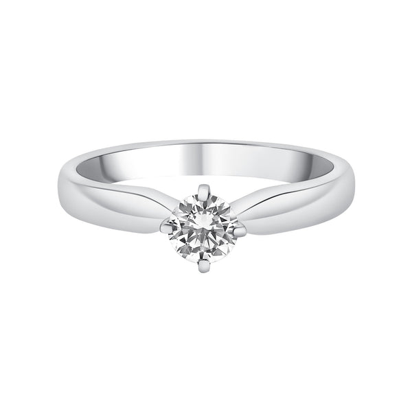 Platinum 0.32ct F VS1 GIA round brilliant cut diamond ring
