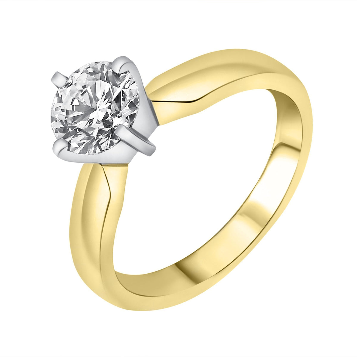 18ct yellow gold 1.04ct E SI1 GIA round brilliant diamond ring