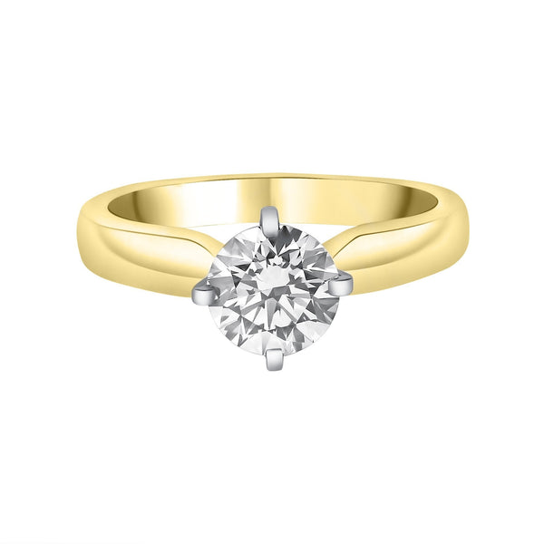 18ct yellow gold 1.04ct E SI1 GIA round brilliant diamond ring