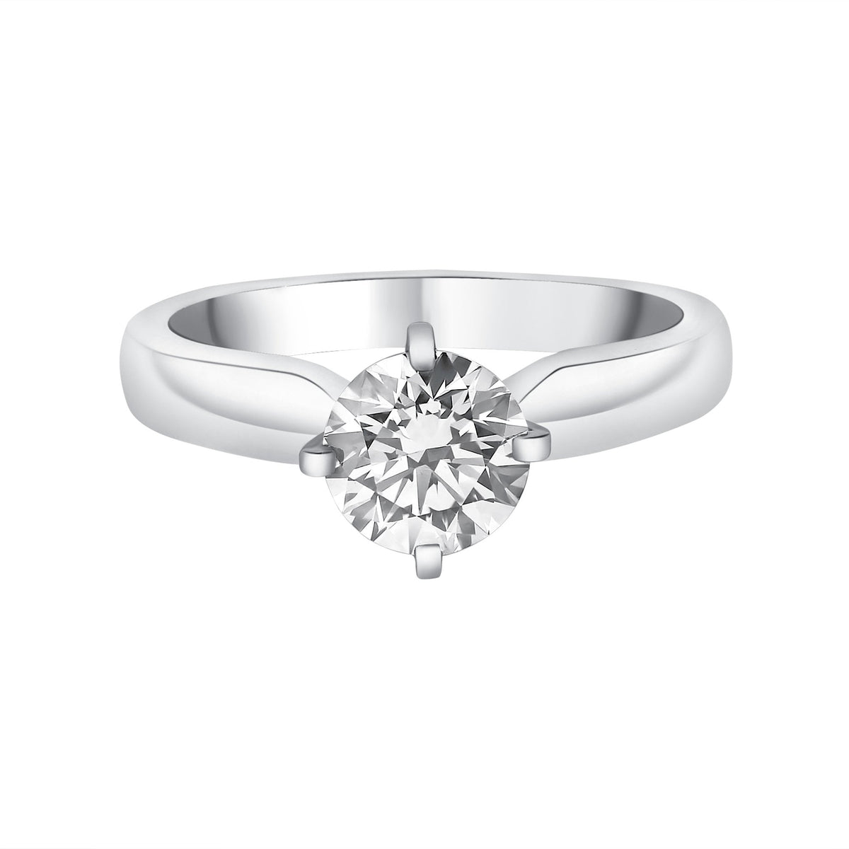 Platinum 0.90ct H VS2 GIA round brilliant cut diamond ring