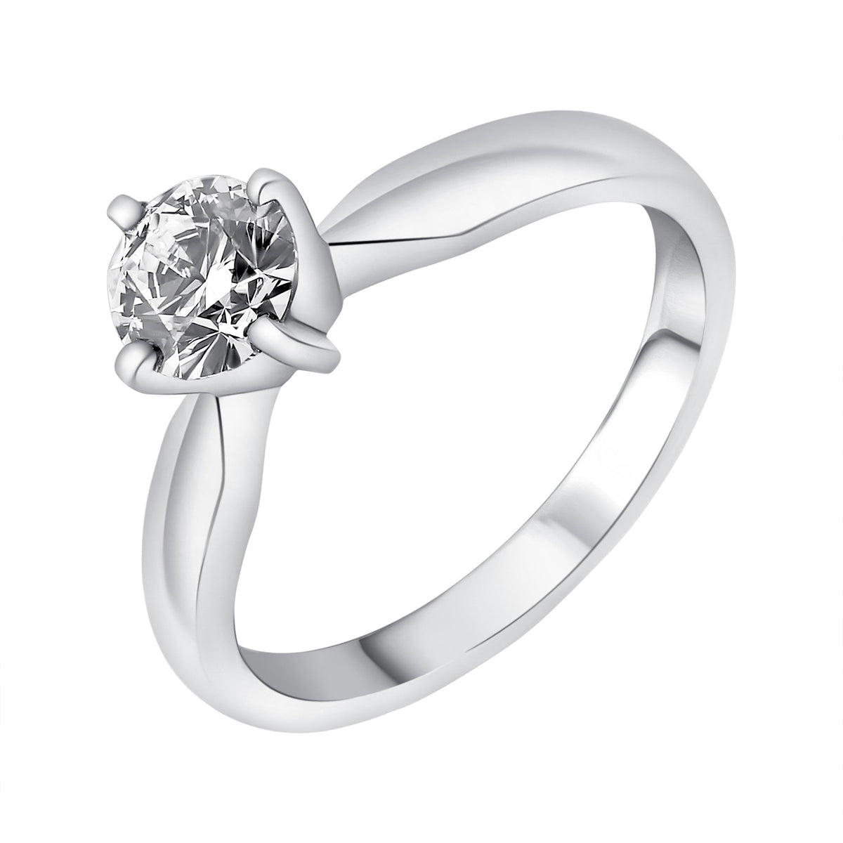 Platinum 0.80ct E VS2 GIA round brilliant cut diamond ring