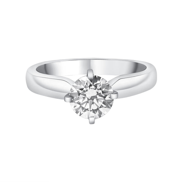 Platinum 1.01ct F SI2 GIA round brilliant cut diamond ring