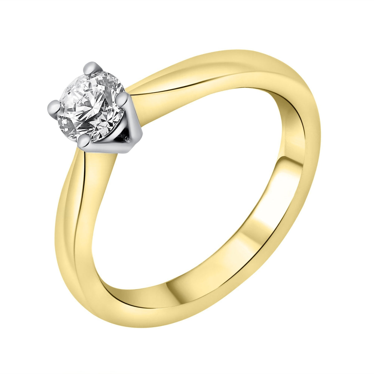 18ct yellow gold 0.52ct D VS2 GIA round brilliant diamond ring