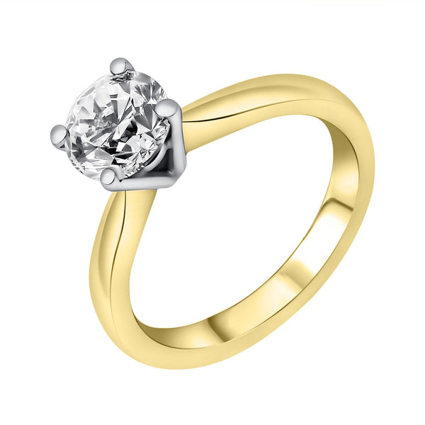 18ct yellow gold 1.22ct F SI1 EGL round brilliant diamond ring