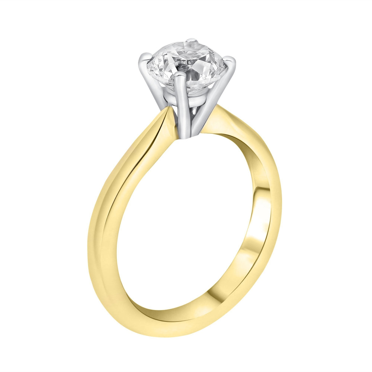 18ct yellow gold 1.22ct F SI1 EGL round brilliant diamond ring