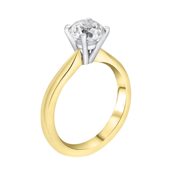 18ct yellow gold 1.22ct F SI1 EGL round brilliant diamond ring