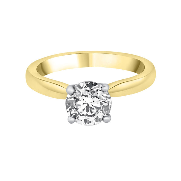 18ct yellow gold 1.22ct F SI1 EGL round brilliant diamond ring