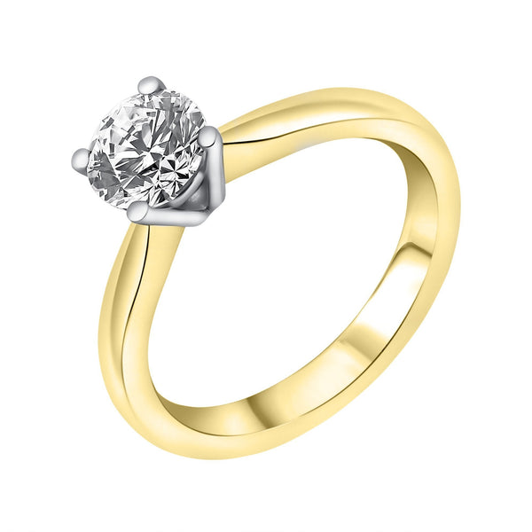 18ct yellow gold 1.00ct E SI1 GIA round brilliant diamond ring