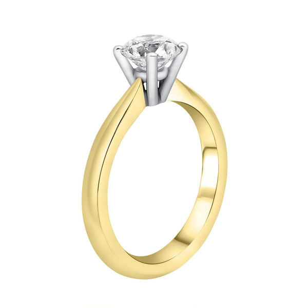 18ct yellow gold 1.00ct E SI1 GIA round brilliant diamond ring