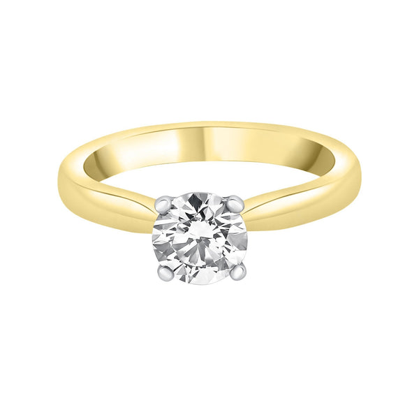 18ct yellow gold 1.00ct E SI1 GIA round brilliant diamond ring